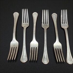 Vintage Lot of 6 REED & BARTON Silverplate Dinner Forks